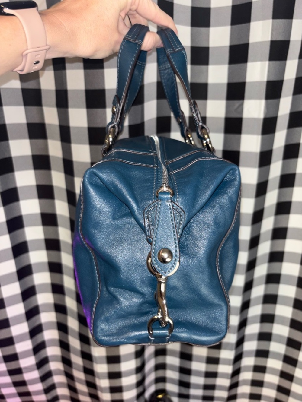 Coach Ashley Teal Blue Leather Satchel 2012 - Picture 3 of 6